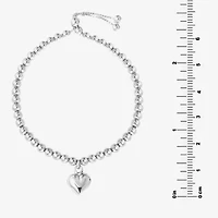 Womens Sterling Silver Heart Bolo Bracelet
