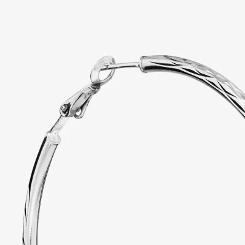 Womens Sterling Silver 60mm Hoop Earrings
