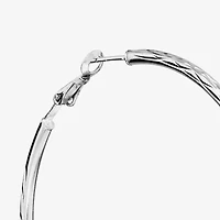 Womens Sterling Silver 60mm Hoop Earrings