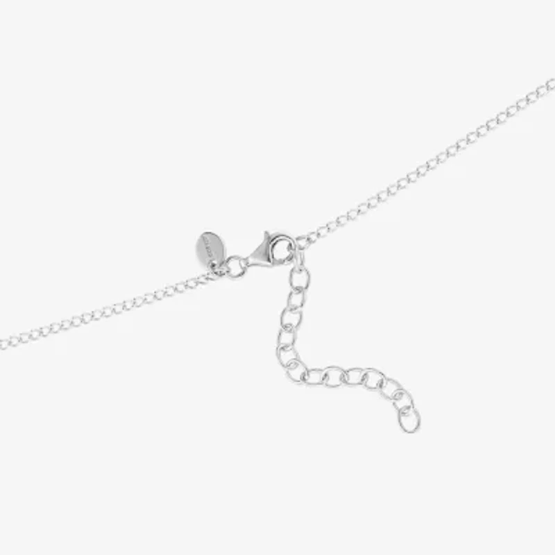 Womens Sterling Silver Circle 18 Inch Pendant Necklace