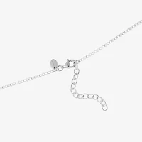 Womens Sterling Silver Circle 18 Inch Pendant Necklace