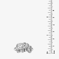 Bali Inspired Elephant Womens Sterling Silver Cocktail Ring