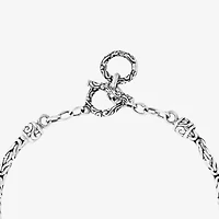 Bali Inspired Turtle Womens Sterling Silver Charm Bracelet