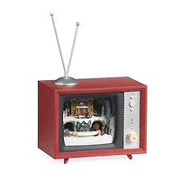 Roman 5" Led Tv North Pole Plays Music Christmas Tabletop Decor