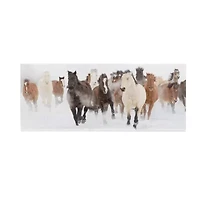 Stupell Industries Wild Horses Herd Foggy Winter Canvas Art