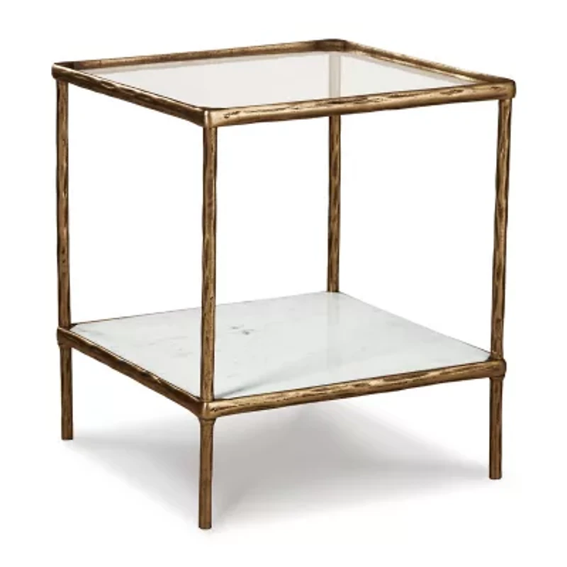Signature Design By Ashley Ryandale in Antique Brass Accent Table