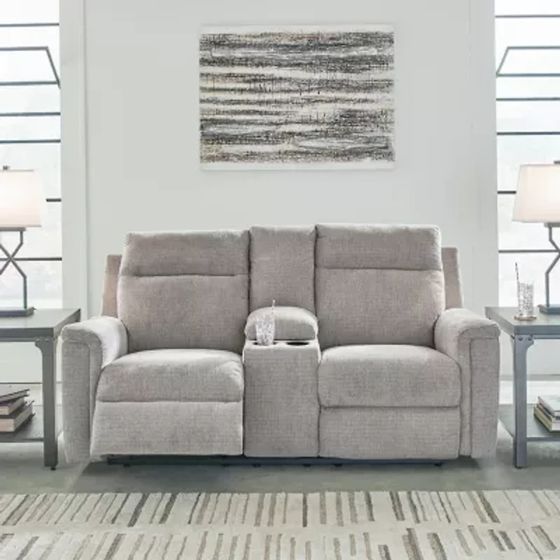 Signature Design By Ashley® Barnsana Power Reclining Loveseat with Console