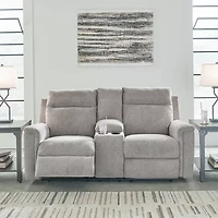 Signature Design By Ashley® Barnsana Power Reclining Loveseat with Console