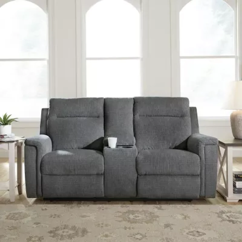 Signature Design By Ashley® Barnsana Power Reclining Loveseat with Console