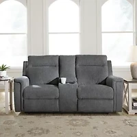 Signature Design By Ashley® Barnsana Power Reclining Loveseat with Console