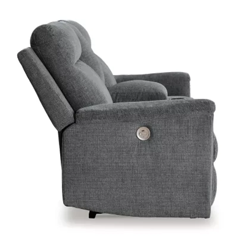 Signature Design By Ashley® Barnsana Power Reclining Loveseat with Console