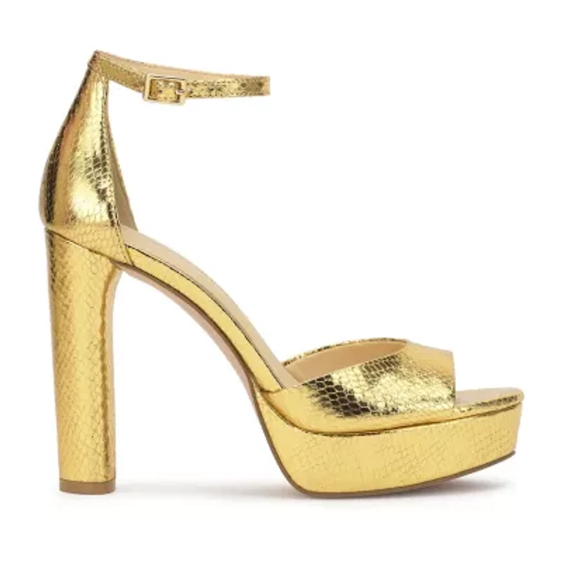 JS Jessica Simpson Izzella Womens Round Open Toe Chunky Heel Pumps