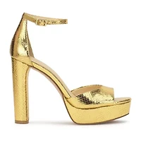JS Jessica Simpson Izzella Womens Round Open Toe Chunky Heel Pumps