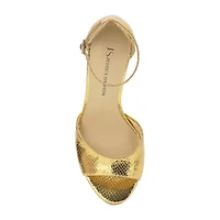 JS Jessica Simpson Izzella Womens Round Open Toe Chunky Heel Pumps