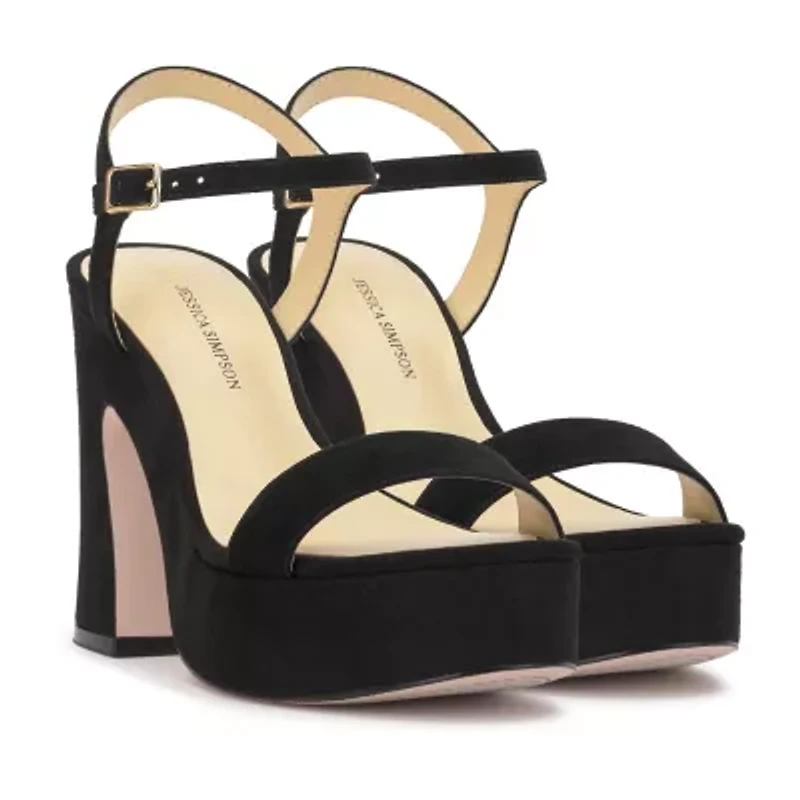 JS Jessica Simpson Xinna Womens Open Toe Chunky Heel Pumps