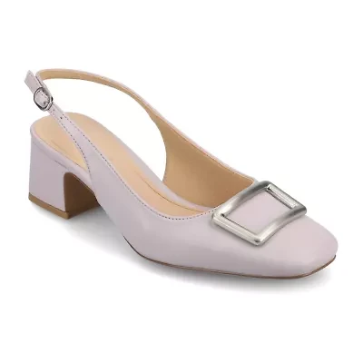 Journee Collection Everlee Womens Square Block Heel Pumps