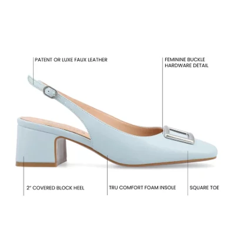 Journee Collection Everlee Womens Square Block Heel Pumps