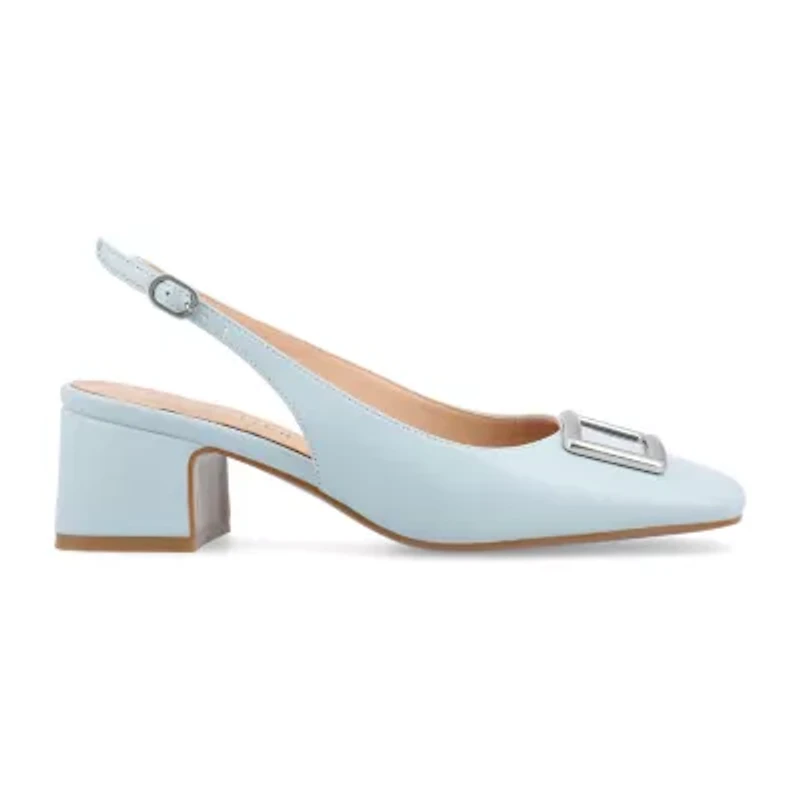 Journee Collection Everlee Womens Square Block Heel Pumps