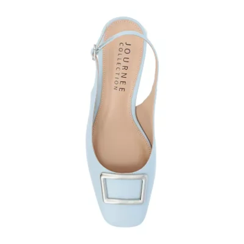 Journee Collection Everlee Womens Square Block Heel Pumps