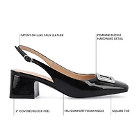 Journee Collection Everlee Womens Square Block Heel Pumps