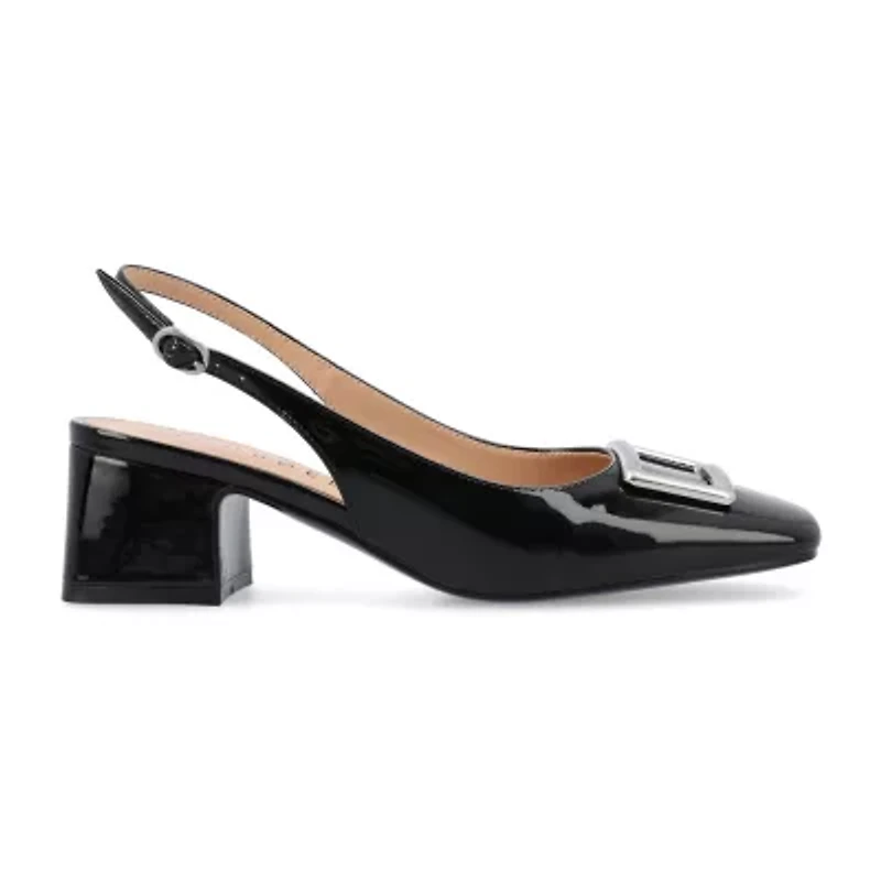 Journee Collection Everlee Womens Square Block Heel Pumps