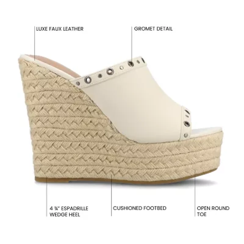 Journee Collection Womens Yari Wedge Sandals