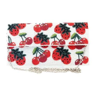 SOL and MER Beaded Flap Clutch