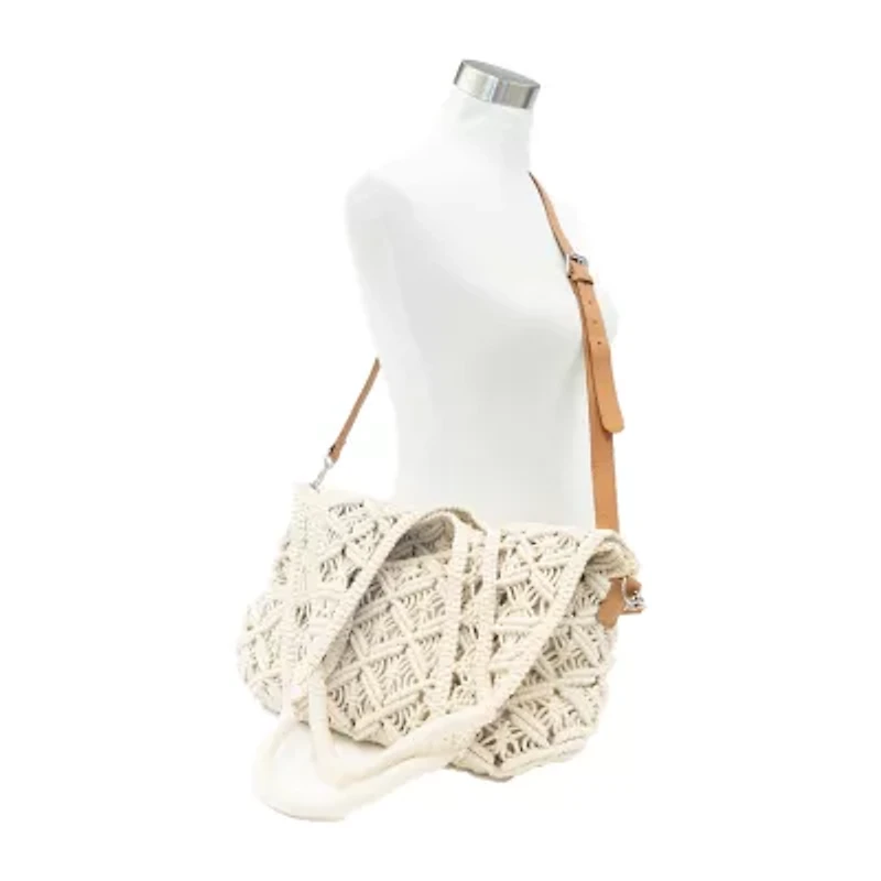 SOL and MER Macrame Large Hobo Bag