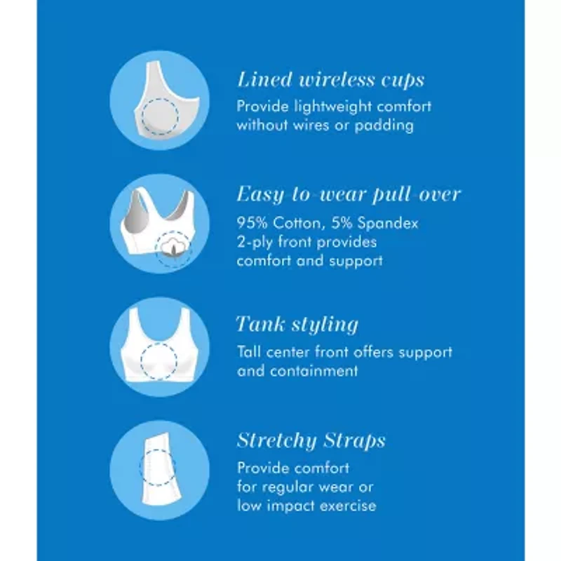 Bestform Tank Style Cotton Comfort Bra 3pk - 5009012PP