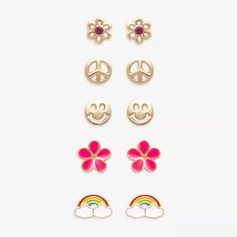 Mixit Girls Flower Hypoallergenic 3 Pair Earring Set