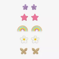 Mixit Girls Butterfly Flower Hypoallergenic 3 Pair Earring Set