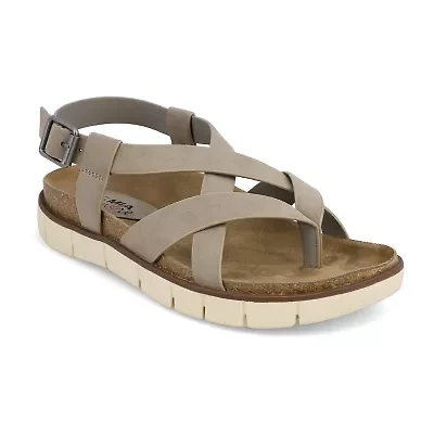 Mia Amore Cloudsteppers Womens Elain Adjustable Strap Flat Sandals