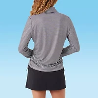 Stella Parker Striped Swimsuit Cover-Up Tops