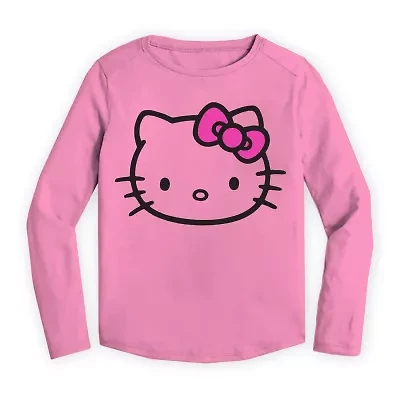 Toddler Girls Crew Neck Long Sleeve Hello Kitty Graphic T-Shirt