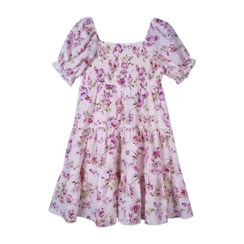Lilt Big Kid Girls Short Sleeve A-Line Dress