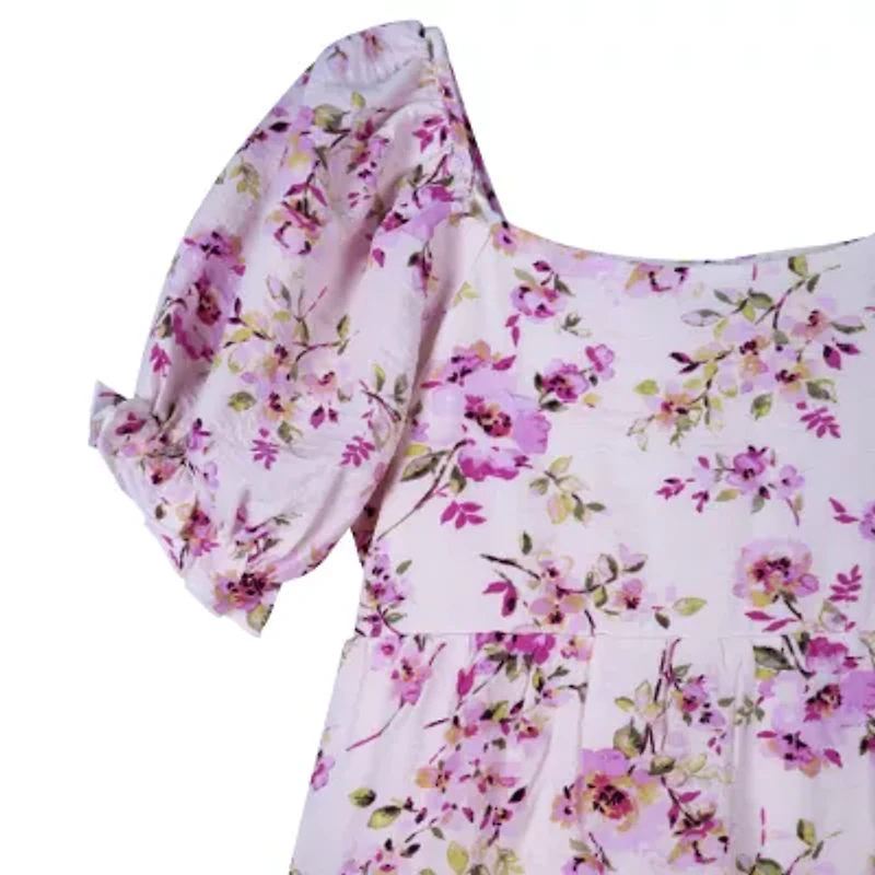 Lilt Big Kid Girls Short Sleeve A-Line Dress
