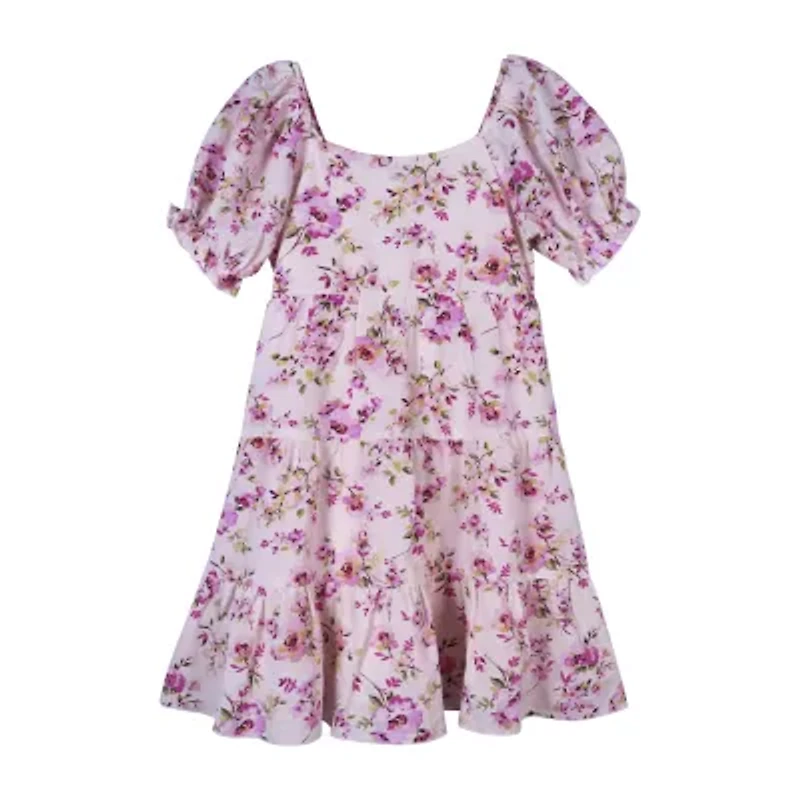 Lilt Big Kid Girls Short Sleeve A-Line Dress