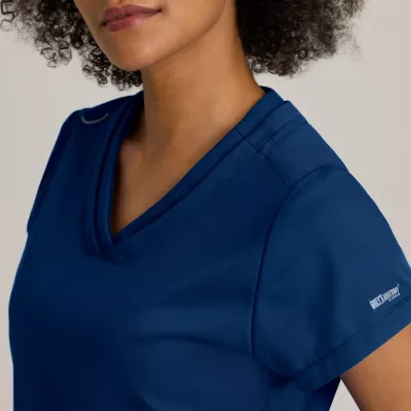 Grey's Anatomy™ by Barco Classic Grt261 Evelyn 3-Pocket Womens V Neck Short Sleeve Moisture Wicking Scrub Top