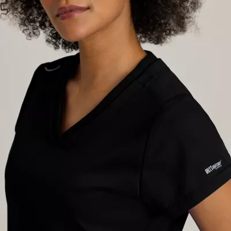 Grey's Anatomy™ by Barco Classic Grt261 Evelyn 3-Pocket Womens Plus Tall V Neck Short Sleeve Moisture Wicking Scrub Top