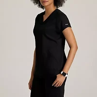 Grey's Anatomy™ by Barco Classic Grt261 Evelyn 3-Pocket Womens Plus Tall V Neck Short Sleeve Moisture Wicking Scrub Top