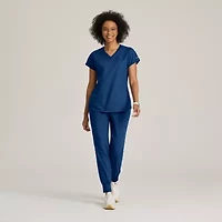 Grey's Anatomy™ by Barco Classic Grt261 Evelyn 3-Pocket Womens Plus Tall V Neck Short Sleeve Moisture Wicking Scrub Top