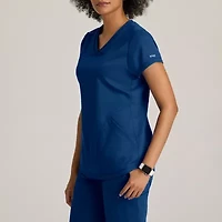 Grey's Anatomy™ by Barco Classic Grt261 Evelyn 3-Pocket Womens Plus Tall V Neck Short Sleeve Moisture Wicking Scrub Top