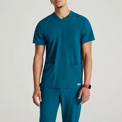 Skechers Skt193 Thesis 3-Pocket Round Neck Mens Short Sleeve Tag Free Stretch Fabric Moisture Wicking Scrub Top