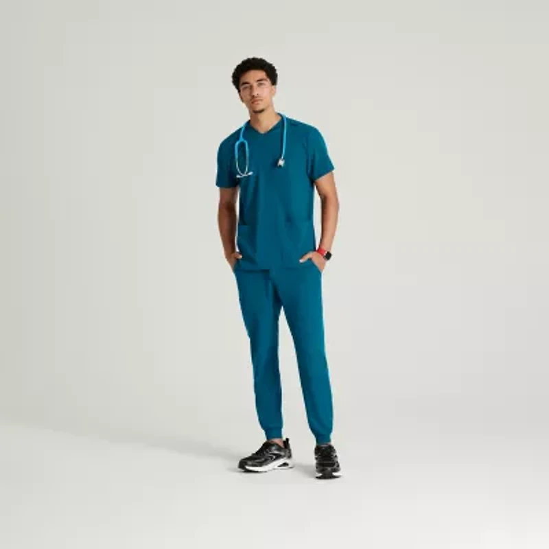 Skechers Skt193 Thesis 3-Pocket Round Neck Mens Big and Tall Short Sleeve Tag Free Stretch Fabric Moisture Wicking Scrub Top