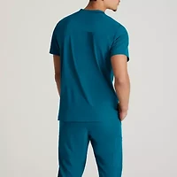 Skechers Skt193 Thesis 3-Pocket Round Neck Mens Big and Tall Short Sleeve Tag Free Stretch Fabric Moisture Wicking Scrub Top