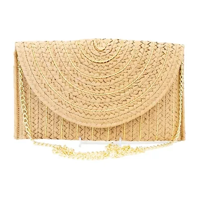 SOL and MER Straw Lurex Clutch