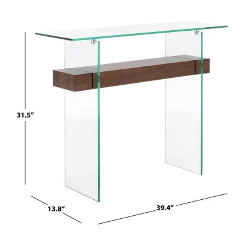 Kayley Storage Glass Console Table