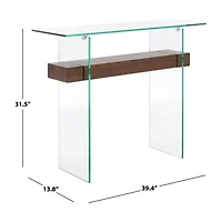 Kayley Storage Glass Console Table