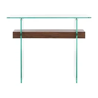 Kayley Storage Glass Console Table
