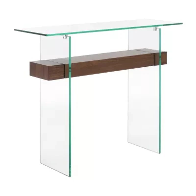 Kayley Storage Glass Console Table